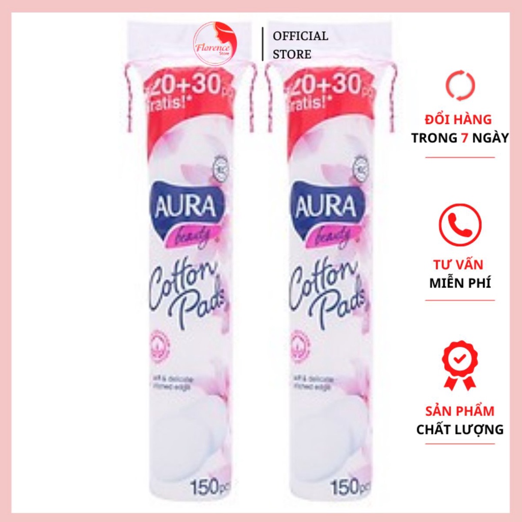 BÔNG TẨY TRANG AURA COTTON PADS 150 MIẾNG