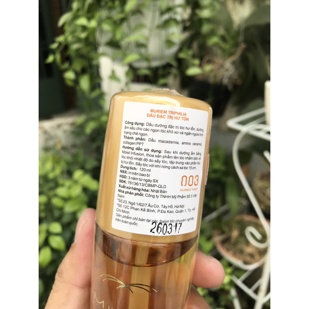 Tinh dầu chăm sóc tóc hư tổn 003 Number Three Triphilia 120ml
