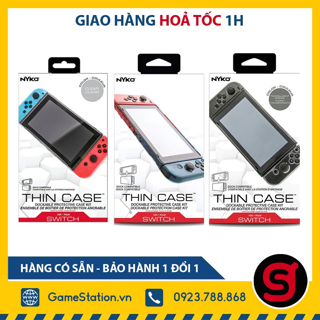 Ốp Lưng Nyko Thin Case + Miếng Dán Cường Lực Cho Nintendo Switch