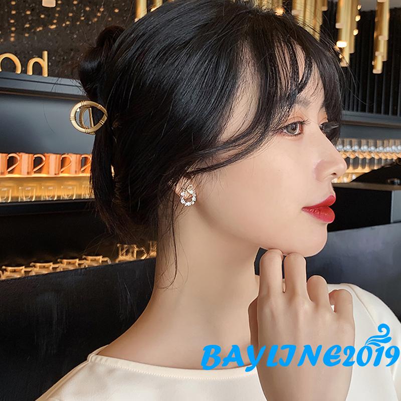 Khuyên Tai Xỏ Lỗ Hình Nơ Đính Đá Dành Cho Nữ