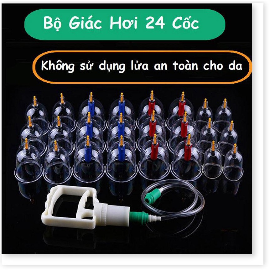 ⚡ Bộ Giác Hơi 24 Cốc Không Dùng Lửa, Dụng Cụ Giác Hơi Hàn Quốc Cao Cấp, Bảo Hành 12 Tháng 👉HD Plaza