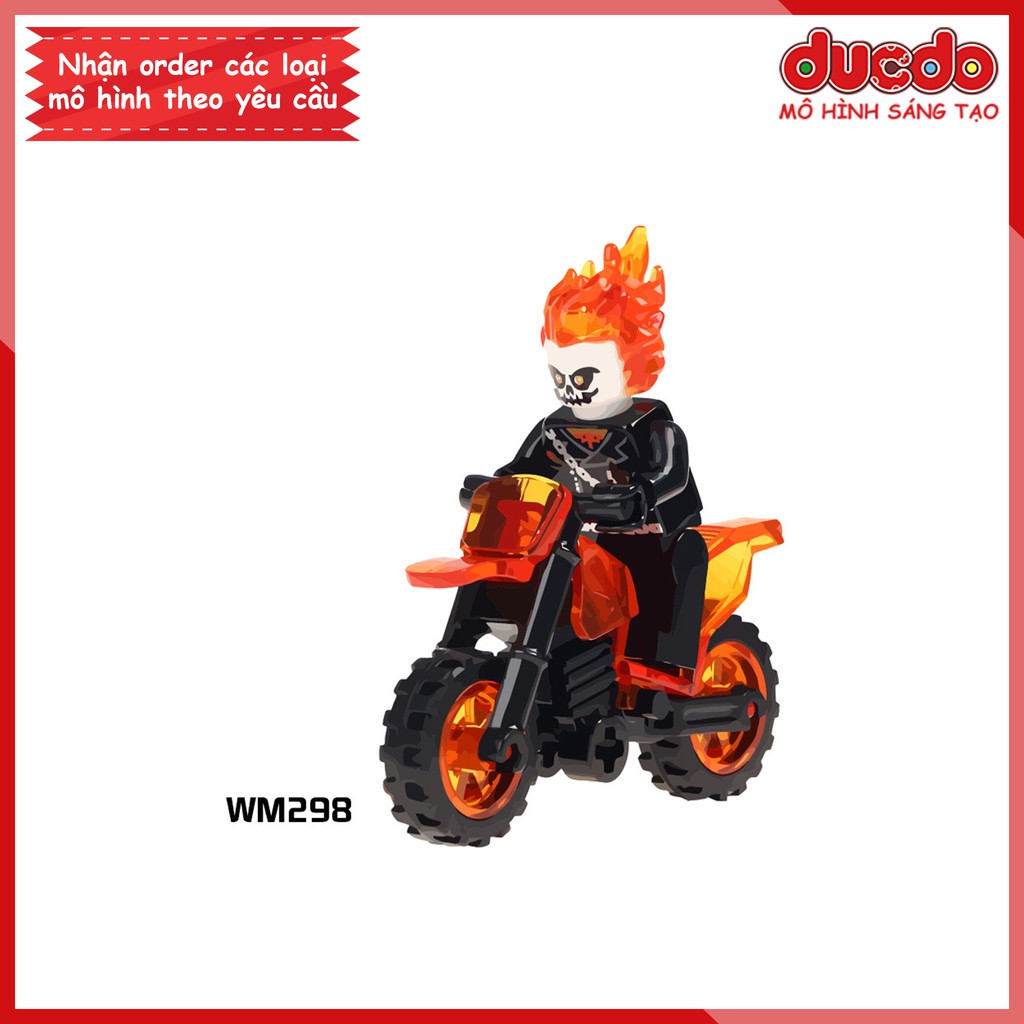 Minifigures nhân vật Ghost Rider kèm siêu xe - Đồ chơi Lắp ghép Xếp hình Mô hình Mini WM298