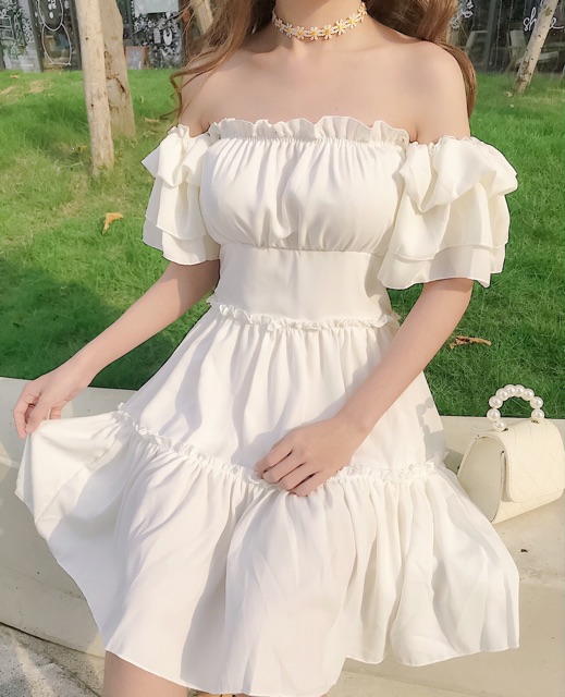 Đầm dự tiệc trễ vai Damin | BigBuy360 - bigbuy360.vn