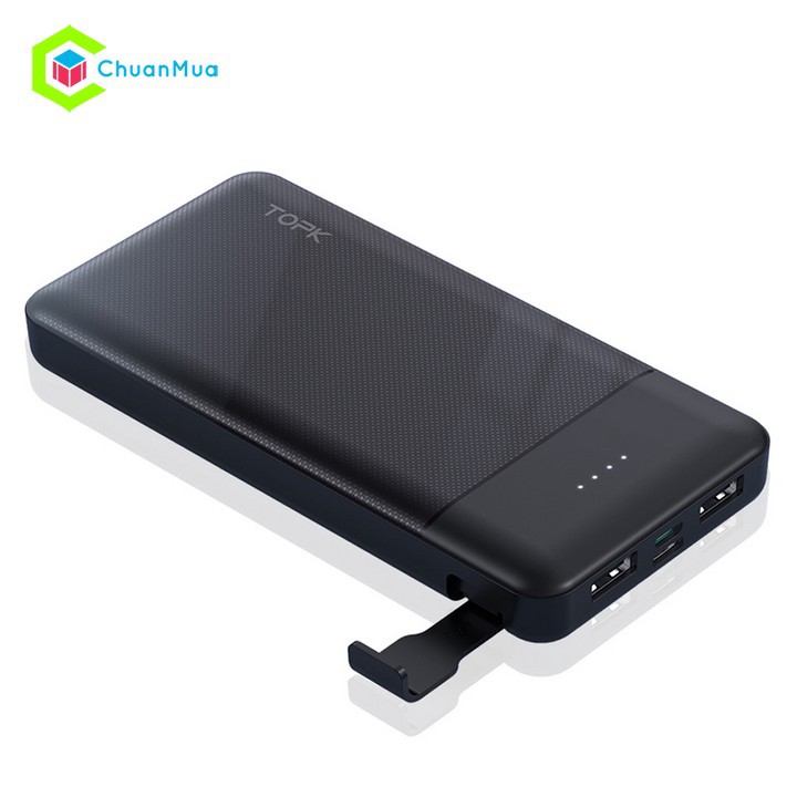 Pin Sạc Dự Phòng TOPK I1014 10000mAh Tích Hợp Giá Đỡ Điện Thoại