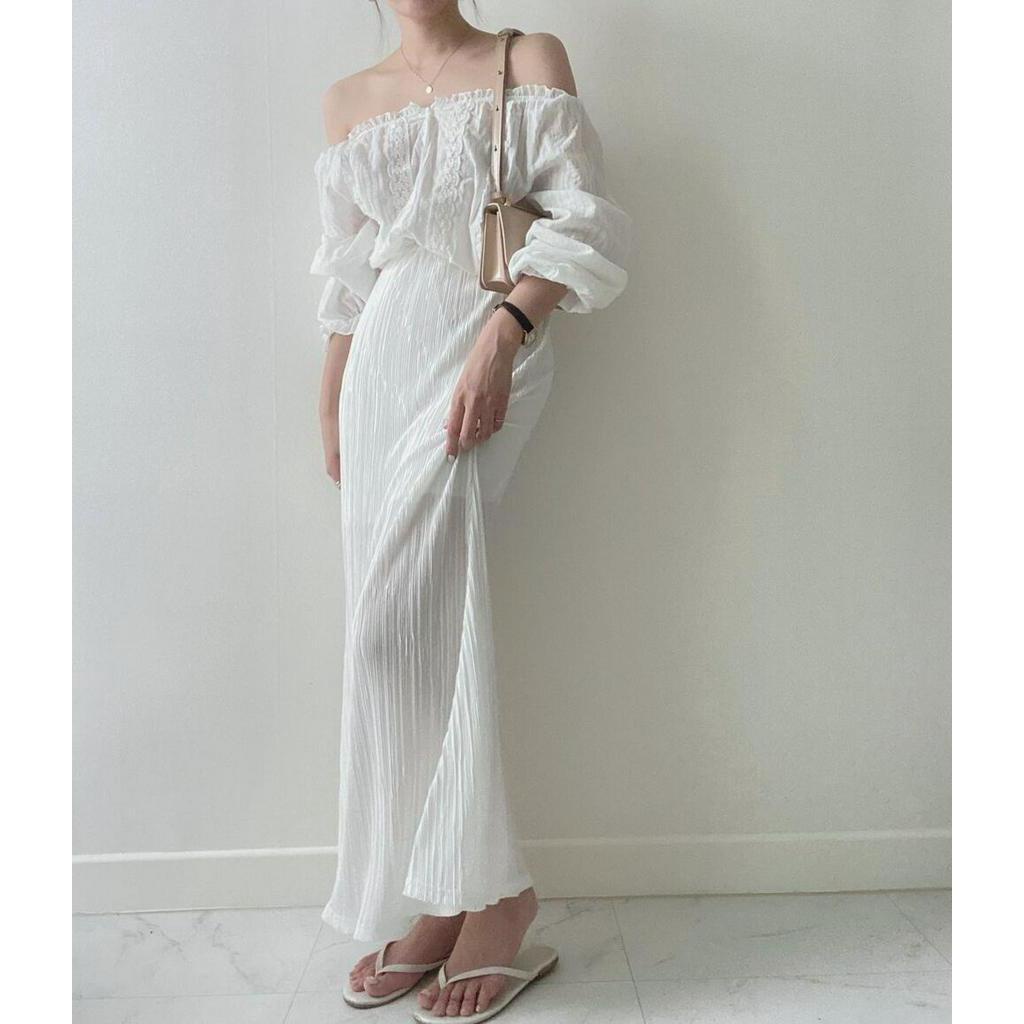 Áo Kiểu Trễ Vai Phối Ren Phong Cách Pháp Thời Trang Mùa Hè 53818