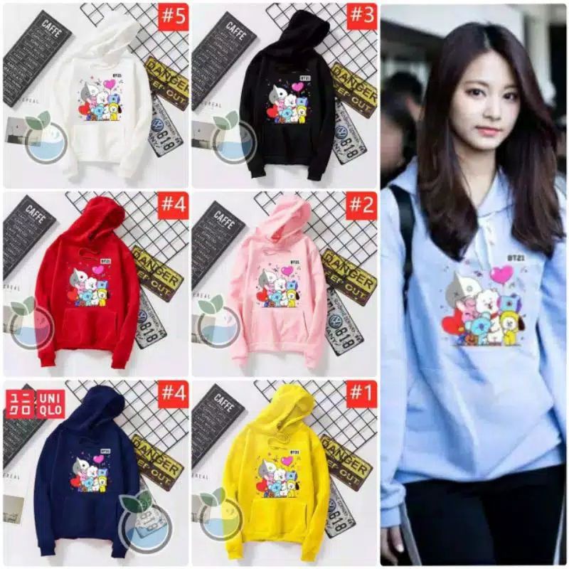 Áo Hoodie Bt21 Bts Phong Cách Hàn Quốc