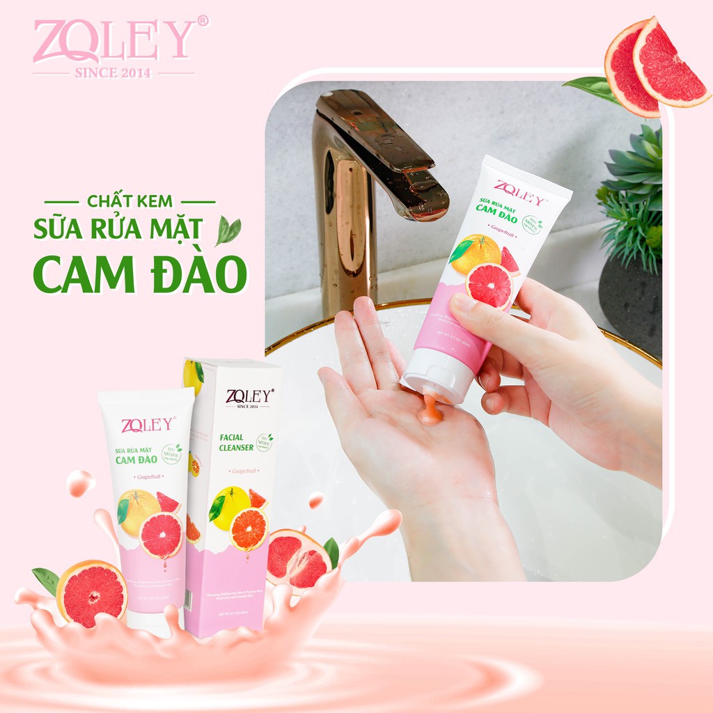 Sữa Rửa Mặt Cam Đào Zoley 80ml