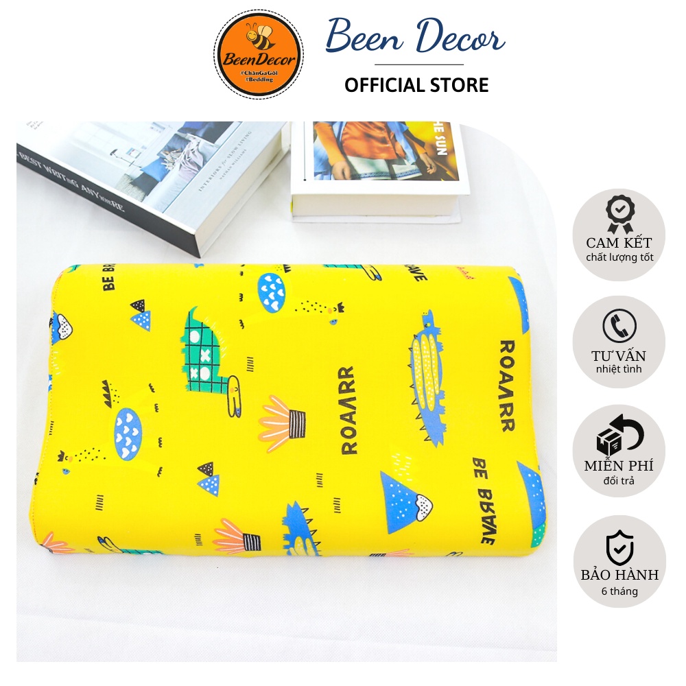 Gối cao su non cho bé - Gối cao su trẻ em cỡ lớn - Bảo vệ đầu và cổ cho bé - Beendecor
