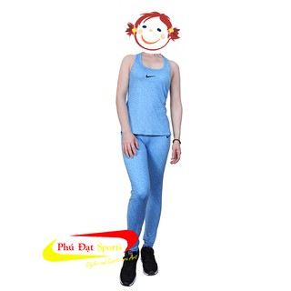 [XẢ KHO] Bộ tập gym , đồ tập Yoga Suit nữ cao cấp màu xanh dương - tặng 1 dây chuyền