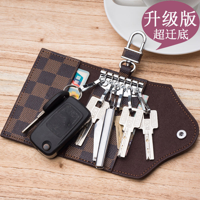 Large capacity wallet key chain with cute multi-function card holder for men and women