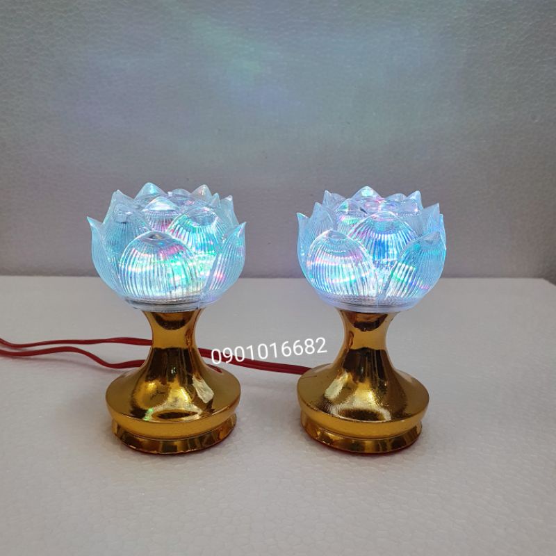 Đèn thờ led búp sen nhỏ xinh  dùng bóng led đổi 7 màu chậm, siêu bền.