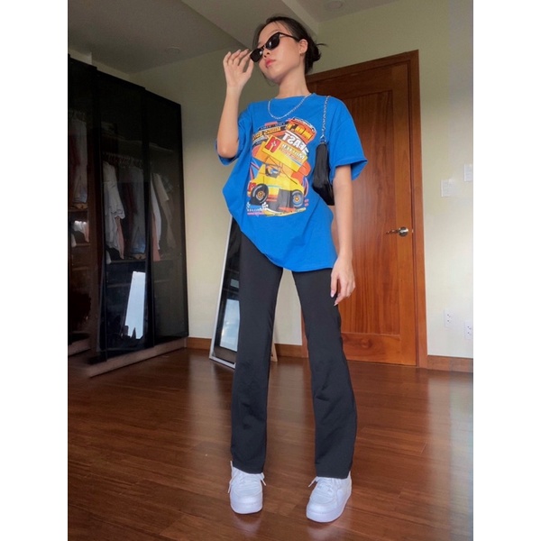 Áo Graphic Tee oversize xanh dương