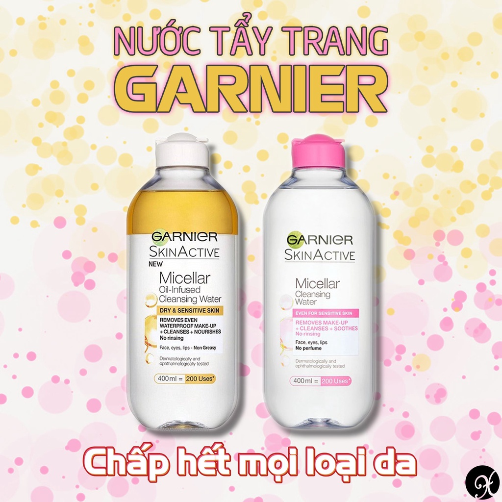 Nước tẩy trang Garnier Micellar Cleansing Water làm sạch sâu cho mọi loại da 400ml