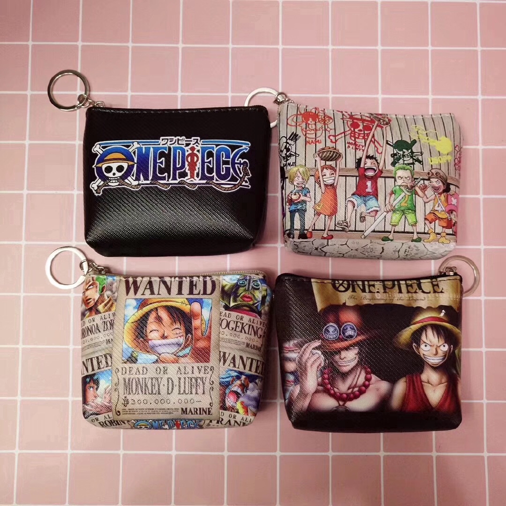 Ví da đựng tiền xu in hình One Piece thời trang chất lượng cao