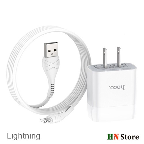 ⚡️CHÍNH HÃNG⚡️ Bộ Củ Cáp Sạc Nhanh 2 cổng HOCO C73 hỗ trợ mọi loại thiết bị Iphone/Android