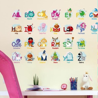 Decal dán tường 24 chữ cái và từ vựng tiếng anh - XH6221 Zooyoo