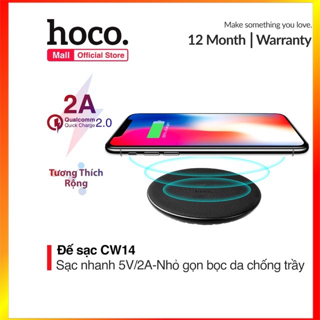 Đế sạc nhanh không dây Hoco CW14 2.1A - Rút ngắn thời gian, an toàn, tiện lợi - MrPhukien