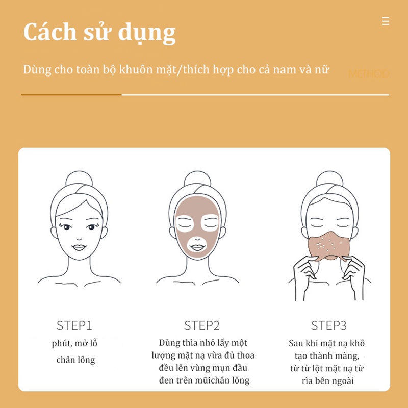 Mặt nạ dạng lột Làm sáng da Hút mụn đầu đen Làm sạch bã nhờn Kiểm soát dầu mịn da 80g Loại bỏ mụn đầu đen hiệu qu