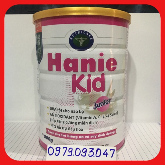 Combo 2 lon Hanie kid ( cho trẻ biếng ăn và sdd)-900g date:01/2023