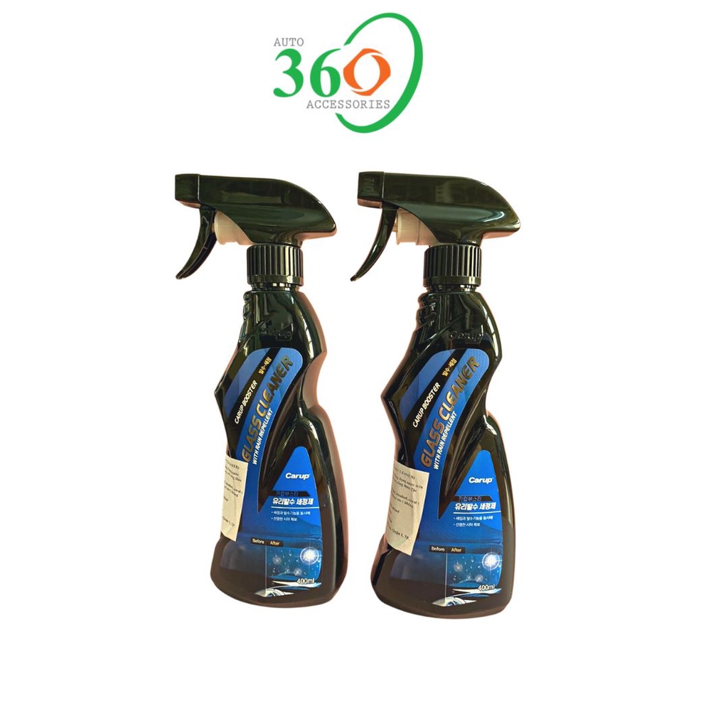 Dung dịch vệ sinh kính ô tô Carup 400 ml chống đọng nước, an toàn cho kính đã dán phim cách nhiệt
