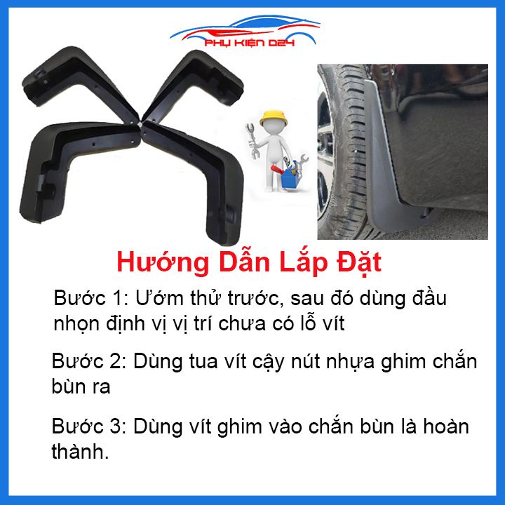Bộ 4 chắn bùn chuẩn cho xe Vios 2014-2015-2016-2017-2018