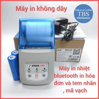 LINHCU Máy in tem nhãn hóa đơn bán hàng NYEARLABEL NP-100 bluetooth dùng pin