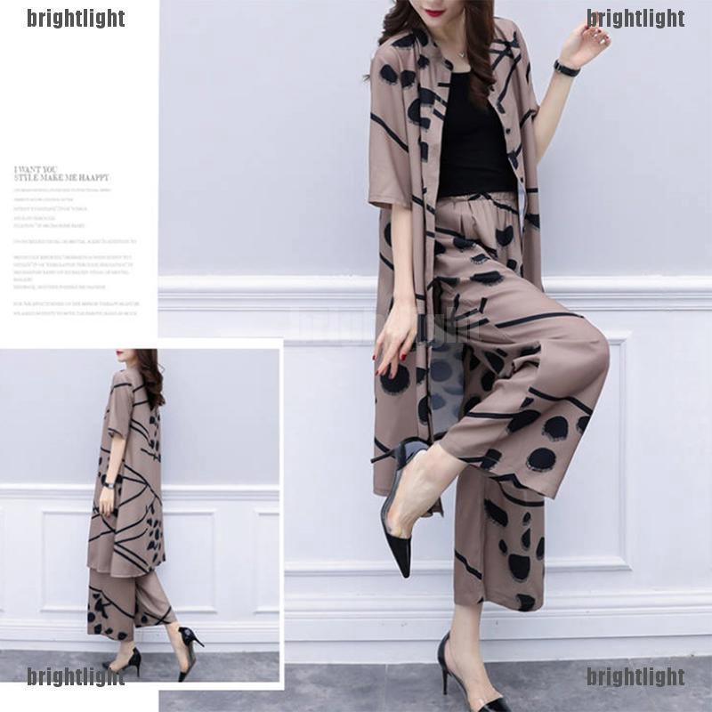 Set quần áo chiffon ống rộng thời trang nữ tính | BigBuy360 - bigbuy360.vn