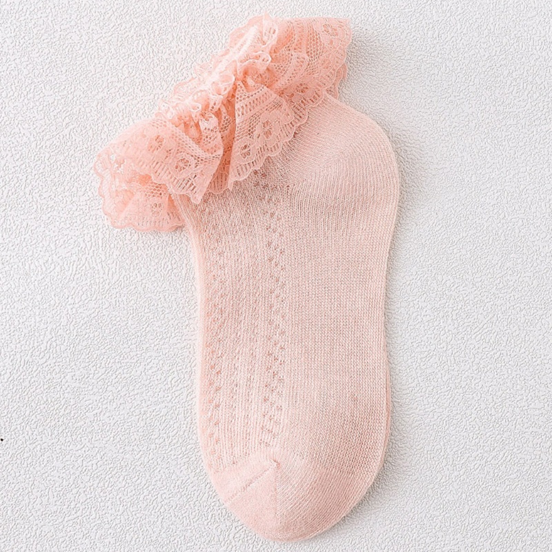 Haha Vớ Lưới Cotton Thoáng Khí Màu Trơn Dành Cho Bé Gái Mới Biết Đi