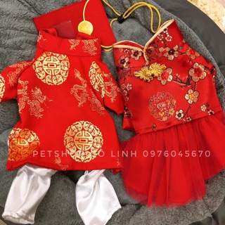 🧧❤️ÁO TẾT CHO CHÓ MÈO 2021 ĐỦ SIZE - Áo dài, mèo thần tài❤️🧧
