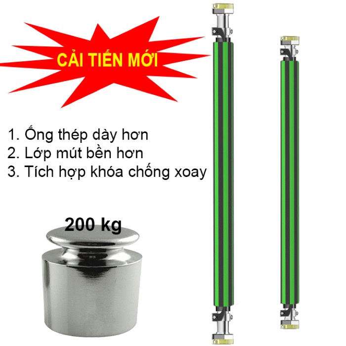 Xà đơn treo tường  cải tiến có chốt chống xoay gắn cửa đa năng cao cấp tập thể dục tại nhà P03 - PHONG SPORT