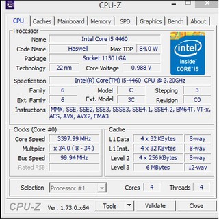 CPU i5 4460 3.20Ghz cho main socket 1150 (main H81, B85 ...)