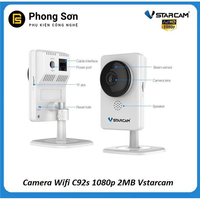 Camera giám sát Wifi IP trong nhà C92s 1080p 2MB Vstarcam | BigBuy360 - bigbuy360.vn