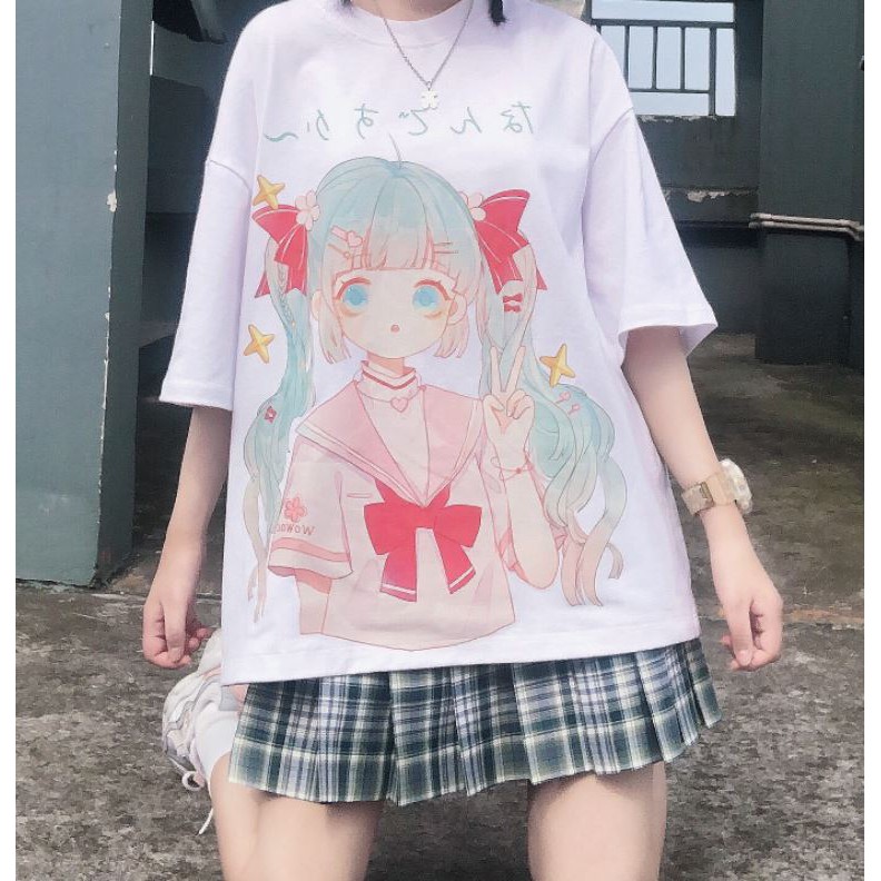 ÁO THUN, ÁO PHÔNG TAY LỠ UNISEX FORM RỘNG OVERSIZE ANIME M406