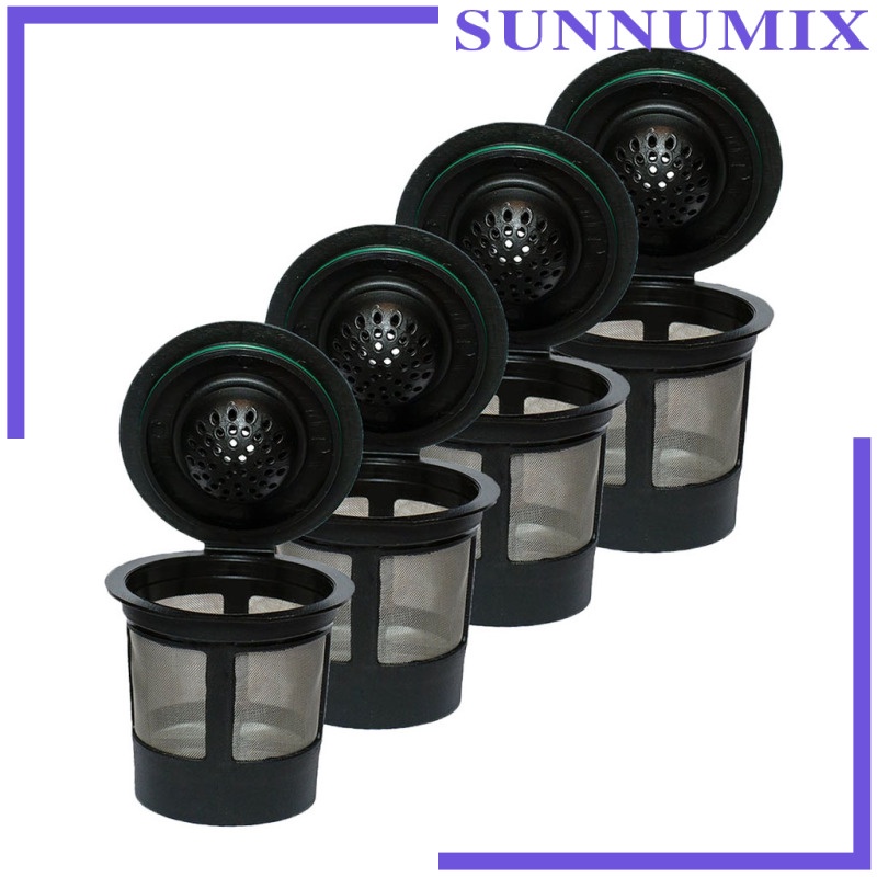 [SUNNIMIX]4pcs Reusable Coffee Filters K Cups Pod for Keurig 1.0 Brewers Universal Fit