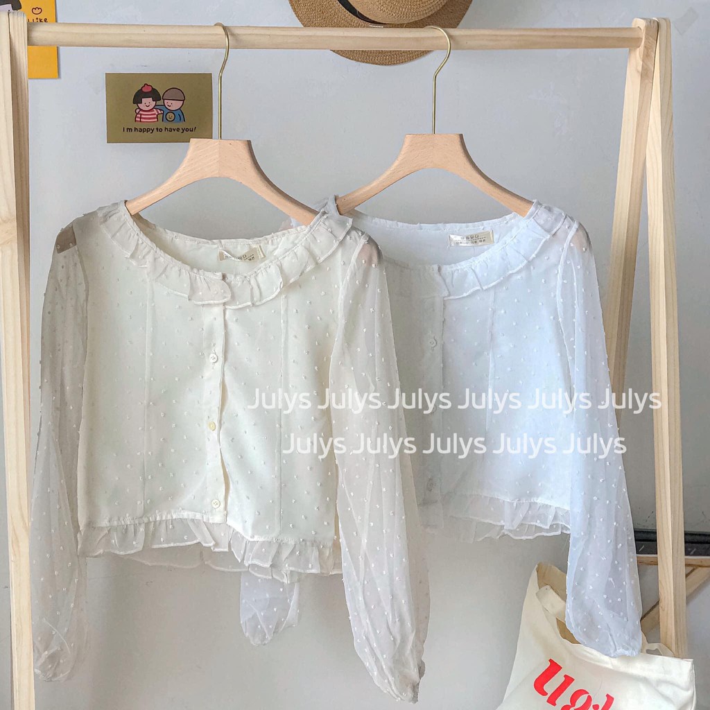 Áo babydoll voan bi ( ảnh thật/ hàng sẵn)