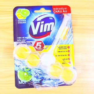 Viên Vệ sinh bồn cầu VIM POWER hương chanh 5 sạch khuẩn thơm mát 55g