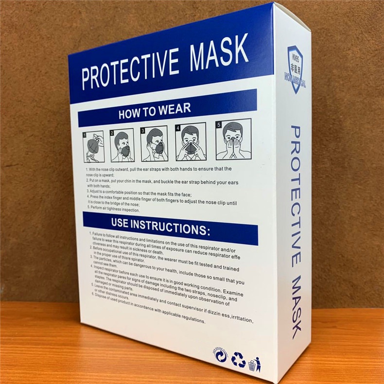 Khẩu trang N95 KN95 5 lớp chống bụi mịn PM2.5, có kẹp kim loại chắc chắn ở sống mũi