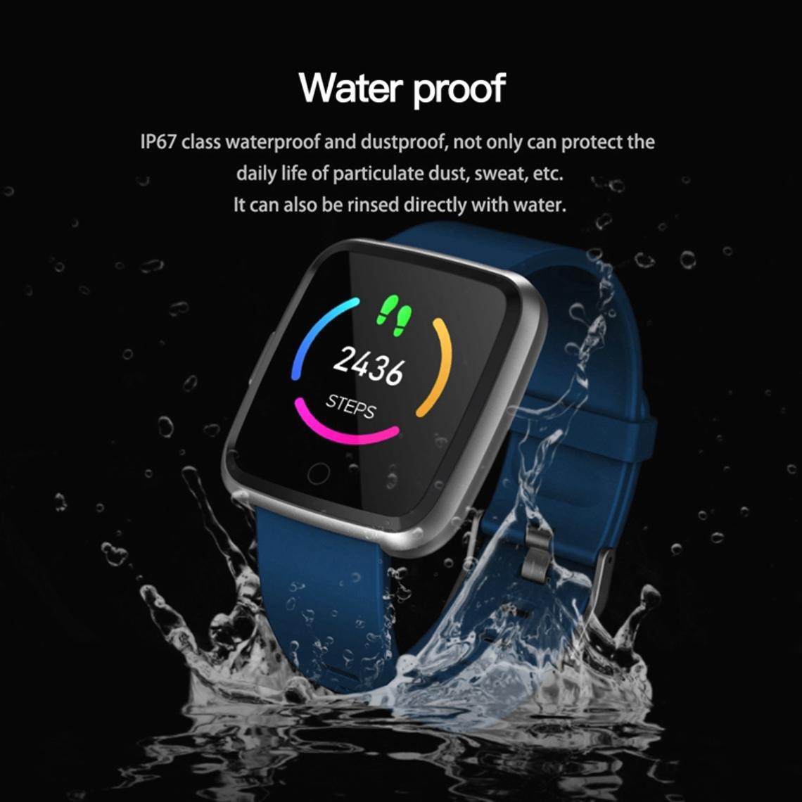 1.3 inch Color Screen Y7 Smartwatch Waterproof Heart Rate Sports Smart Bracelet