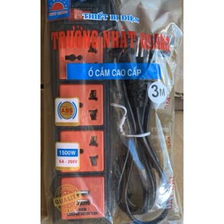 Ổ điện Trường Nhật Quang cao cấp 3 chấu 4 lỗ - USB đen