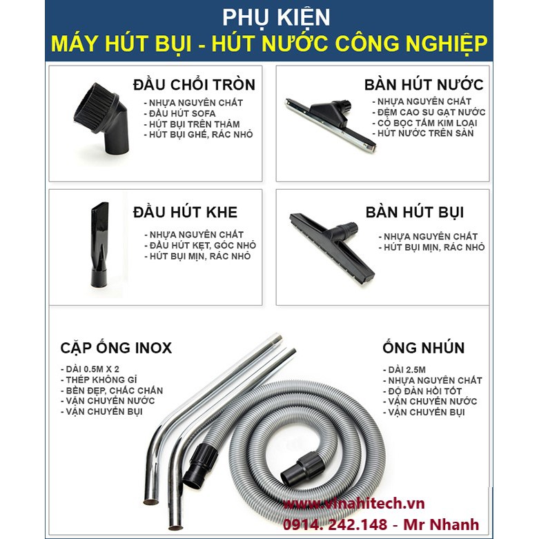 Máy Hút Bụi HiClean(Khô/Nước/Bụi Bẩn Công Nghiệp)