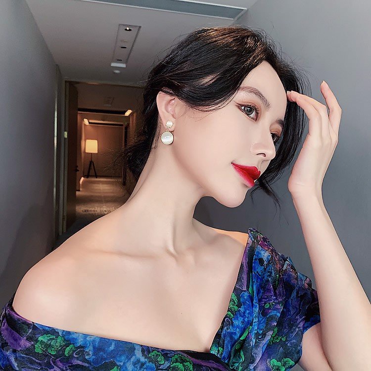 Bông tai bạc mạ vàng phong cách Hàn Quốc - Khuyên hoa tai nữ đẹp cổ điển iLita