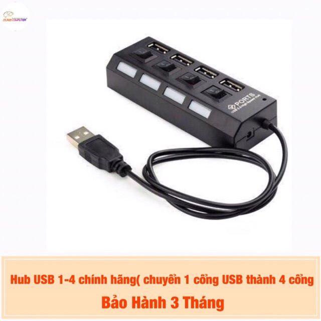 Hub USB 1-4 chính hãng( chuyển 1 cổng USB thành 4 cổng