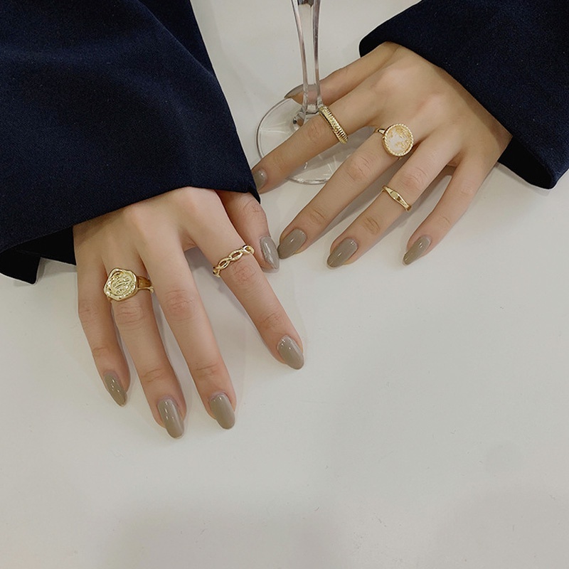Set 5 Nhẫn Đeo Khớp Ngón Tay Phong Cách Vintage Sang Trọng Cho Nữ