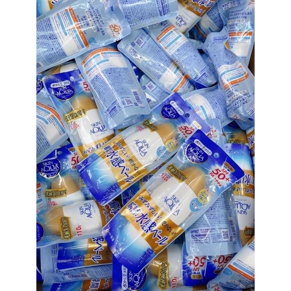 Kem Chống Nắng Skin Aqua Nắp Vàng Nâng Tone SPF 50+ PA++++ Hàng Nhật Nội Địa Phù Hợp Mọi Loại Da