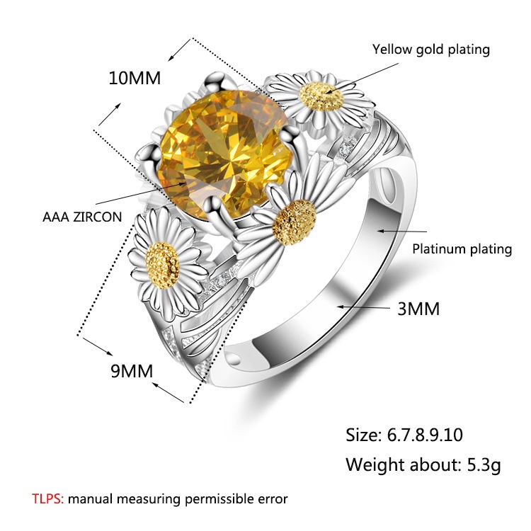 Nhẫn Đính Đá Zircon Phong Cách Âu Mỹ Thời Trang JH01