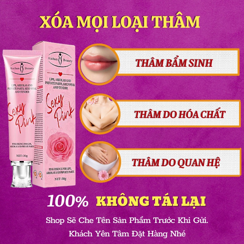 Kem thâm Sexy Pink Aichun Beauty Làm Hồng Môi Chống Thâm Môi ,Làm Hồng Nhũ Hoa ,Vùng Kín 30g