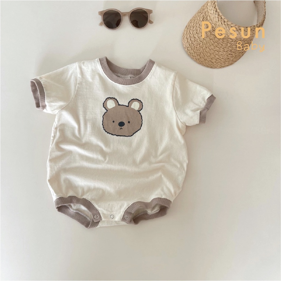 Bodysuit In Hình Mặt Gấu Cho Bé Từ 0-2 Tuổi