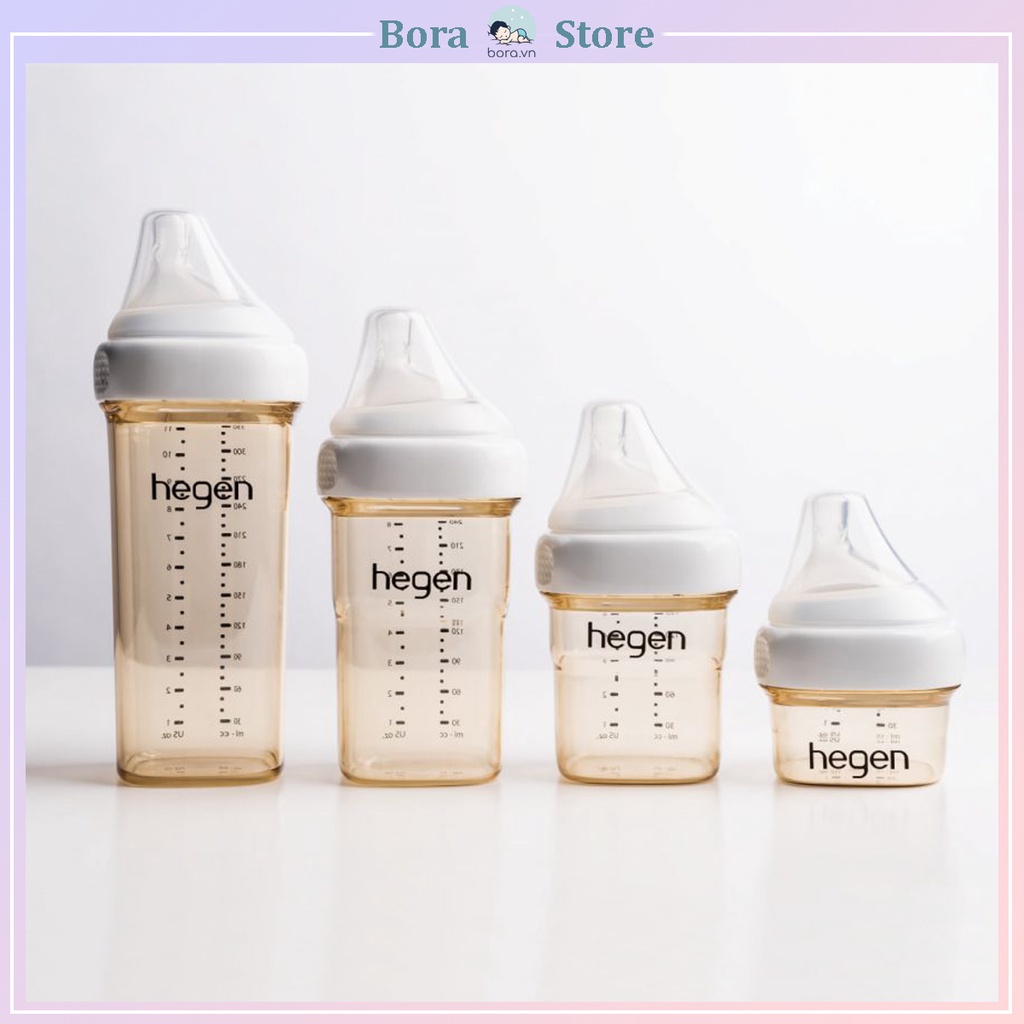 Bình sữa Hegen cao cấp 60ml 150ml 240ml 330ml, được chọn núm, cam kết chính hãng