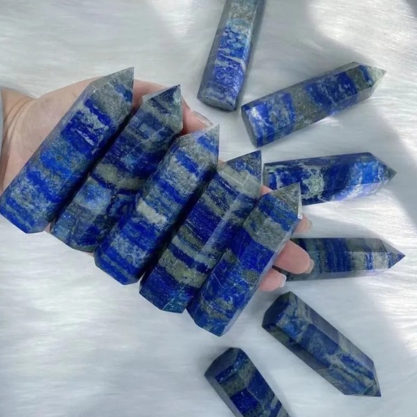 Trụ đá Lapis Lazuli (ngọc lưu ly) dùng thanh tẩy Tarot, Reiki, thiền định, phong thủy