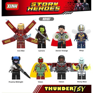Minifigure nhân vật Ironman, Gamora, Dr.Strange, Wasp, Midnight, Vision, Falcon, Ebony